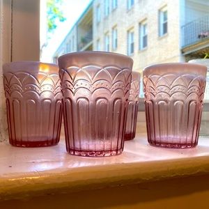 Anthropologie Pink Tea Glasses | Set of 4